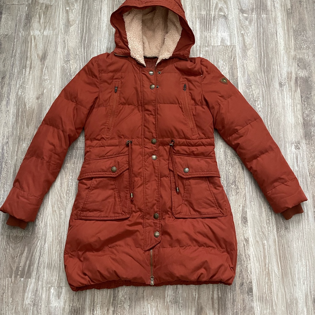 Women's Warm Rust Puffer Coat